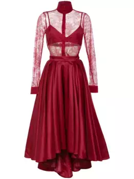 Кружевной комбинезон Saiid Kobeisy, красный