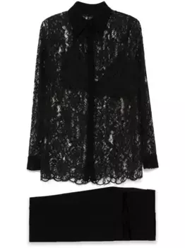 Кружевной комплект с брюками Saiid Kobeisy, черный