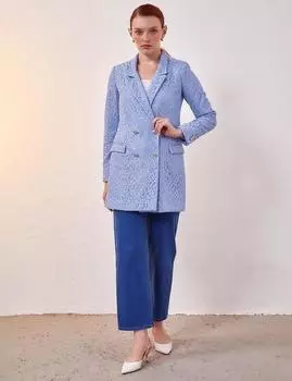 Кружевной Пиджак Синий Kayra