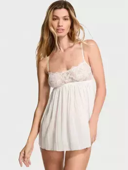Кружевной плиссированный комплект Babydoll Very Sexy, белый
