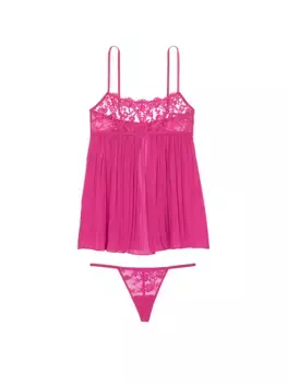 Кружевной плиссированный комплект Babydoll Very Sexy, цвет LUSCIOUS ROSE