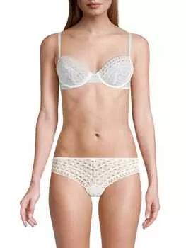 Кружевной полупрозрачный бюстгальтер Kiki de Montparnasse макраме, белый