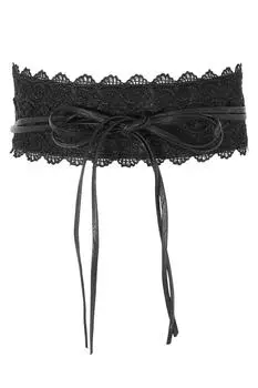 Кружевной пояс из искусственной кожи крючком KRISP, черный