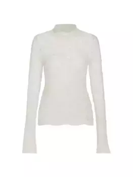 Кружевной свитер с воротником-воронкой Co, слоновая кость