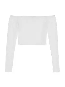 Кружевной топ Bershka Top, белый