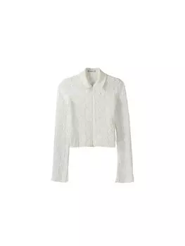 Кружевной топ Bershka Top, белый
