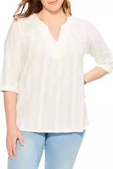 Кружевной топ больших размеров с наклоном NIC+ZOE, цвет Milk White