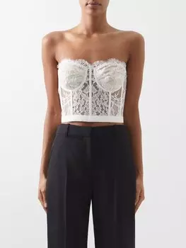 Кружевной топ-бюстье Alexander McQueen, белый