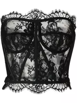 Кружевной топ-бюстье DOLCE & GABBANA, черный
