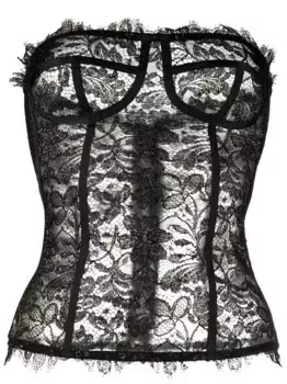 Кружевной топ-бюстье Philipp Plein, черный