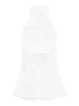 Кружевной топ Cherie с высоким воротником MANURI, белый