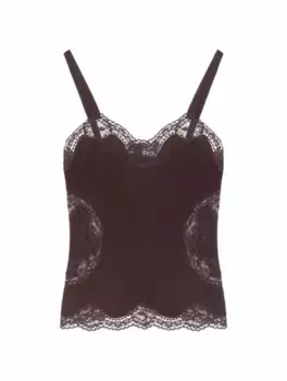 Кружевной топ Dolce&Gabbana, коричневый