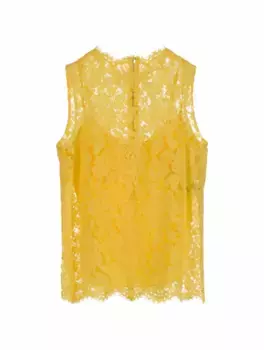Кружевной топ Dolce&Gabbana, жёлтый