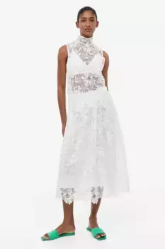 Кружевной топ H&M, белый