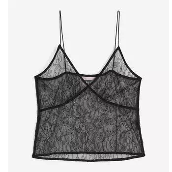 Кружевной топ H&M Camisole, черный