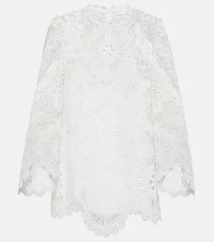 Кружевной топ из гипюра ZIMMERMANN, белый