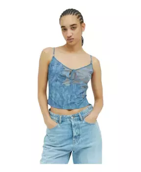 Кружевной топ на бретельках для сна Diesel, синий