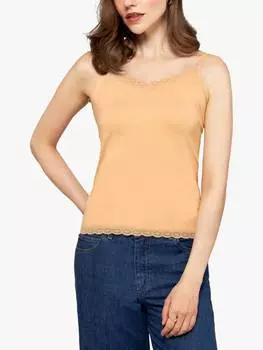 Кружевной топ на бретелях с v-образным вырезом Celtic & Co., цвет Honey