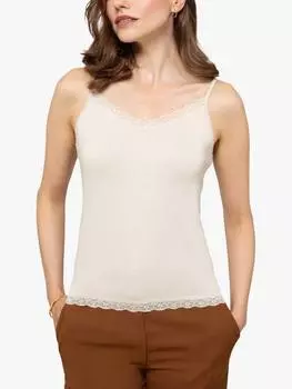 Кружевной топ на бретелях с v-образным вырезом Celtic & Co., цвет Stone