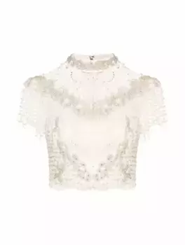 Кружевной топ Pria Alice+Olivia, белый
