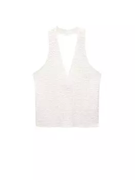 Кружевной топ Pull&Bear Top, белый