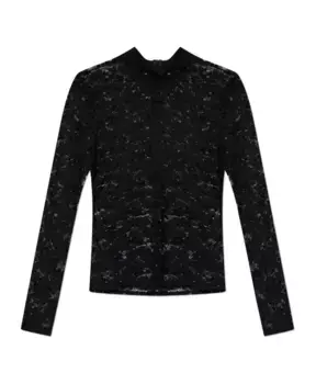 Кружевной топ Rainagz' с воротником стойкой Gestuz, черный