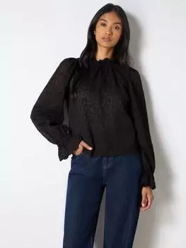 Кружевной топ с гребешком Ro&Zo, черный