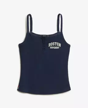 Кружевной топ Superdry Top, морской синий