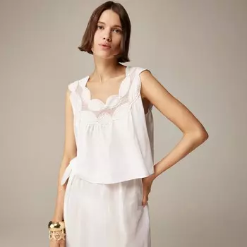 Кружевной топ Swingy J.Crew, белый