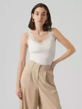 Кружевной топ Vero Moda "VMROSA SL TOP JRS NOOS", белый