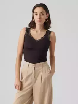 Кружевной топ Vero Moda "VMROSA SL TOP JRS NOOS", черный
