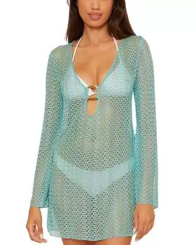 Кружевной туник-саронг для пляжа BECCA by Rebecca Virtue, синий