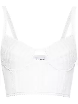 Кружевной укороченный топ Doumy Charo Ruiz Ibiza, белый