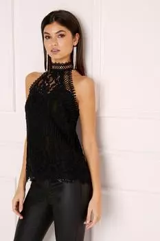 Кружевной вырез на шее Lipsy, черный