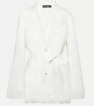 Кружевной жакет с бантом Dolce&Gabbana, белый