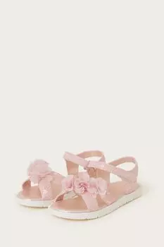 Кружевные босоножки с цветочным мотивом Monsoon, розовый