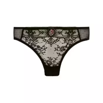 Кружевные бразильские трусики Emporio Armani, черный