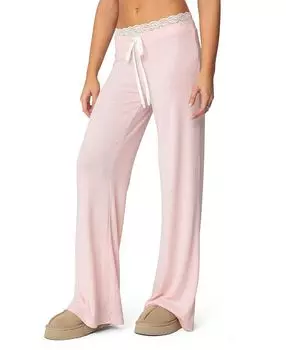 Кружевные брюки Peekaboo Edikted, розовый