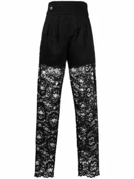 Кружевные брюки прямого кроя Philipp Plein, черный