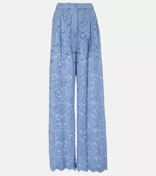 Кружевные брюки широкого кроя Dolce&Gabbana, цвет glicine viola chiari