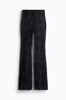 Кружевные леггинсы-клеш Good American, черный