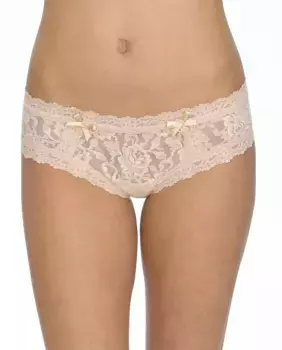 Кружевные плавки бикини с декоративными бантиками Hanky Panky, бежевый