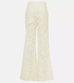 Кружевные расклешенные брюки matchmaker Zimmermann, бежевый