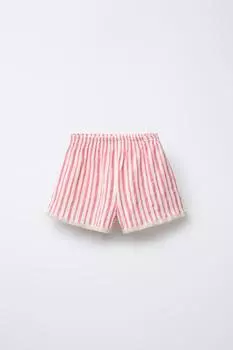Кружевные шорты-бермуды ZARA, розовый