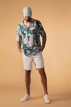 Кружевные шорты обычного кроя с гибкой талией DeFacto, серый