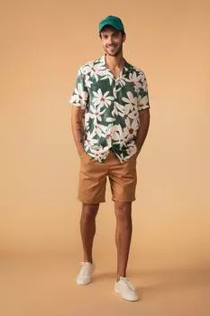 Кружевные шорты обычного кроя с гибкой талией DeFacto, бежевый