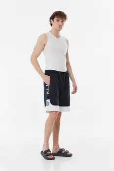 Кружевные шорты с принтом на талии Fullamoda, темно-синий