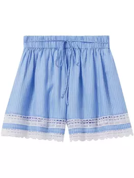 Кружевные шорты в полоску Claudie Pierlot, синий