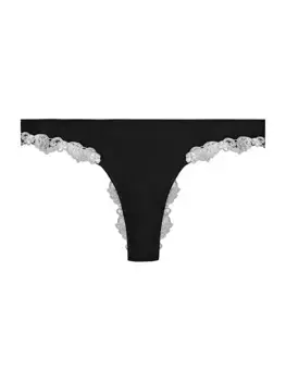 Кружевные стринги Maison La Perla, цвет black ivory
