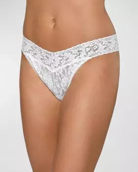 Кружевные стринги Say I Do Original с завышенной талией Hanky Panky, цвет White
